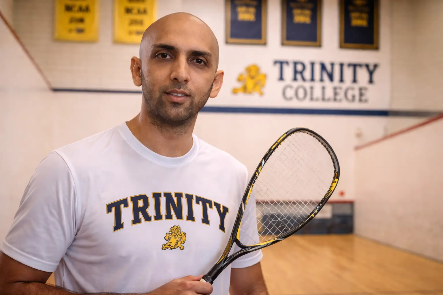 Sahil Vora, squash champion at Trinity College